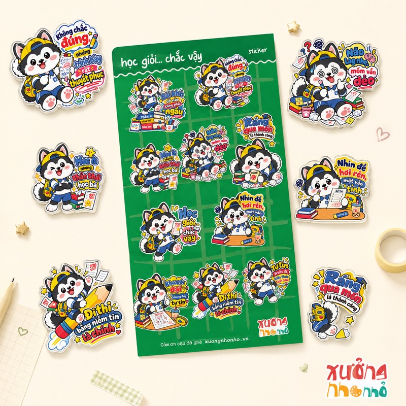 Bộ Sticker Bào Ngư chống nước Xưởng Nho Nhỏ
